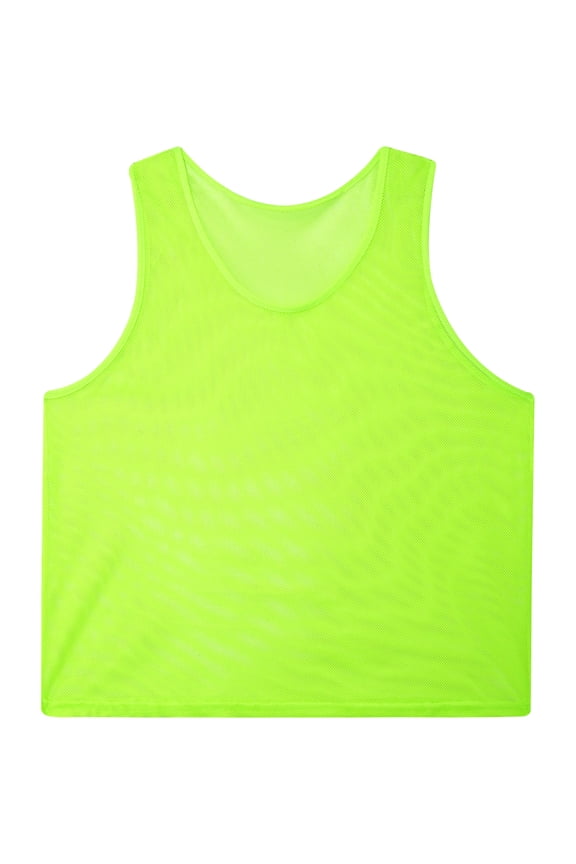 Men's Mesh See Through Fishnet Muscle Tank Top Sleeveless Workout Crop Top T-Shirt Night Fluorescent Green XL