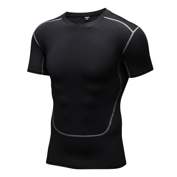 Raenseen Men's Solid Color Short Sleeve Rash Guard Shirts UPF 50+ Swim Shirt SPF Quick Dry Fishing Black S