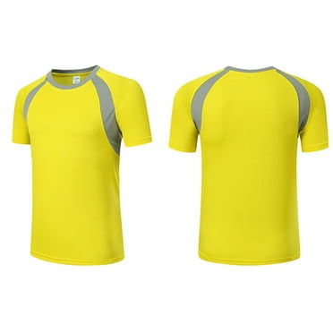 Raenseen Men's UPF50+ UV Protection Rash Guard Stretchy Summer Swimming Tops Active Sport Casual Yellow S