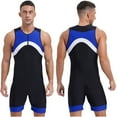 thumbnail image 1 of Raenseen Mens One Piece Swimsuit Bathing Swimming Suit Sleeveless Unitard Zipper Front Bodysuit Swim Blue XL, 1 of 9