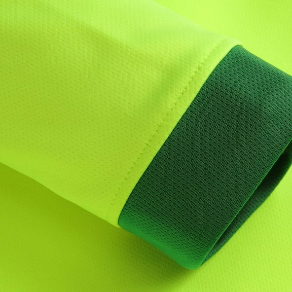 Raenseen Mens Padded Football Shirt Long Sleeve Soccer Jersey T-shirts Running Training Workout Tops Fluorescent Green M