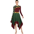thumbnail image 1 of Raenseen Women Liturgical Praise Dance Dresses Long Sleeve Worship Dancewear Burgundy XXL, 1 of 5