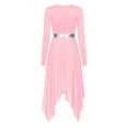 thumbnail image 1 of Raenseen Women Lyrical Dance Dress Metallic Patchwork Worship Praise Dance Tunic Overlay Pink S, 1 of 9