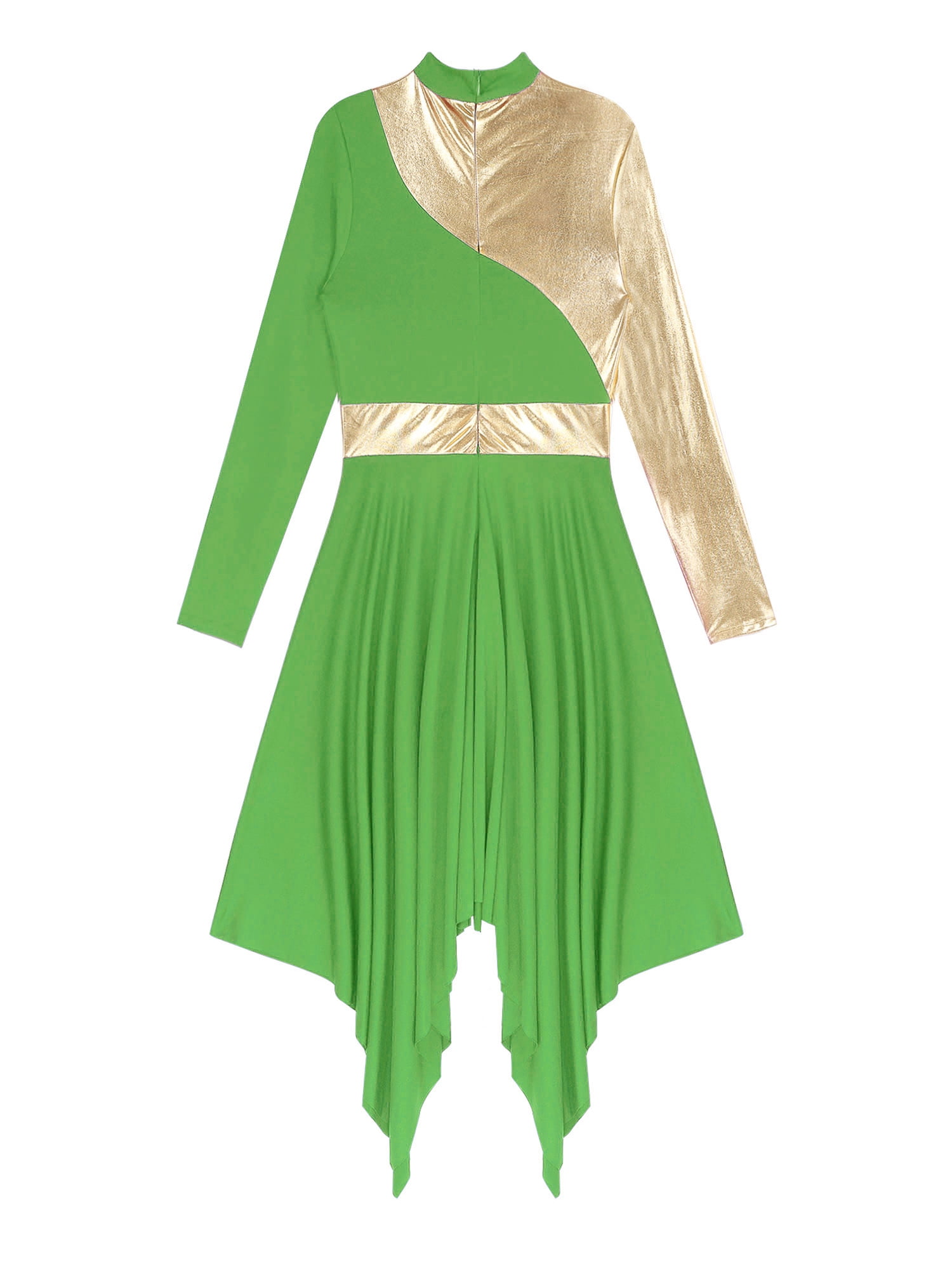 Raenseen Women Metallic Color Block Church Praise Dance Dress Worship Liturgical Tunic Lyrical Light Green XL Raenseen Women Metallic Color Block Church Praise Dance Dress Worship Liturgical Tunic Lyrical Light Green XL