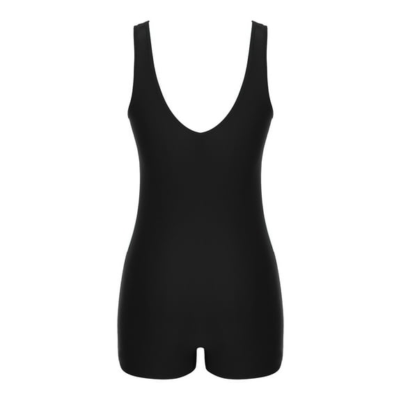 Raenseen Women's Boyleg One Piece Swimsuit Athletic Sports Training Swimwear UPF 50  Sun Protection Rose Red XL/S