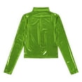 thumbnail image 1 of Raenseen Women's Metallic Long Sleeve Dance Tops Turtleneck Metallic Blouses Glitter Tank Tops Dance Green S, 1 of 9
