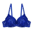 thumbnail image 1 of Raenseen Women's Sparkle Sequins Push Up Bra Glitter Beading Padded Bralette for Belly Dancing Blue 38/85, 1 of 8