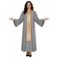 thumbnail image 1 of Raenseen Womens Choir Robe Flared Long Sleeve Ruffled Clergy Dresses Gray XL, 1 of 4