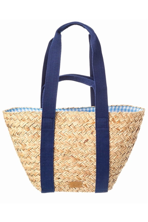 Anna Straw Tote, Blue