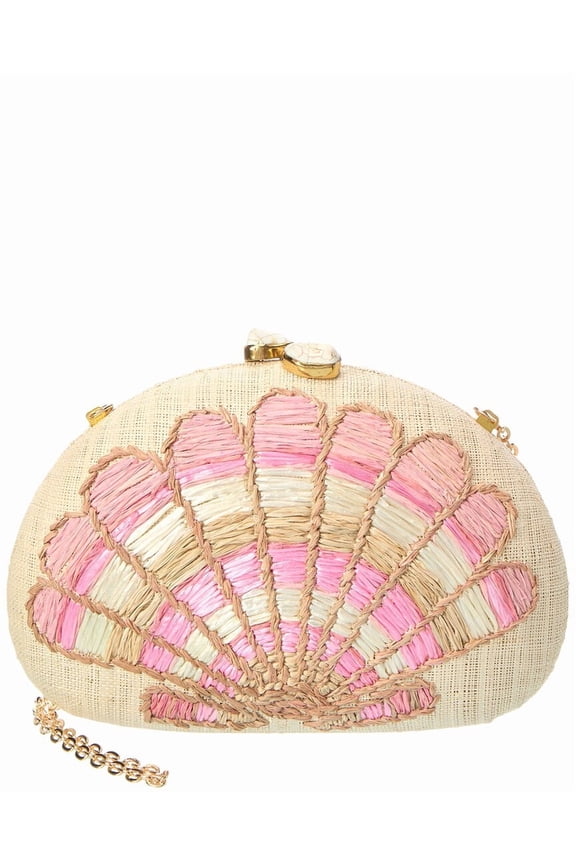 Berna Straw Clutch, Brown