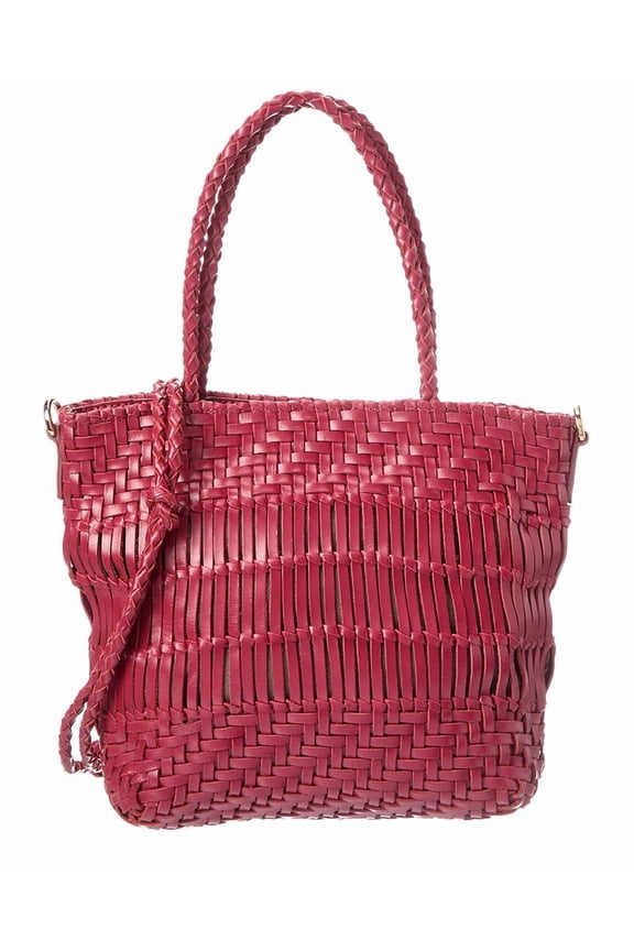 Kaya Leather Tote, Red
