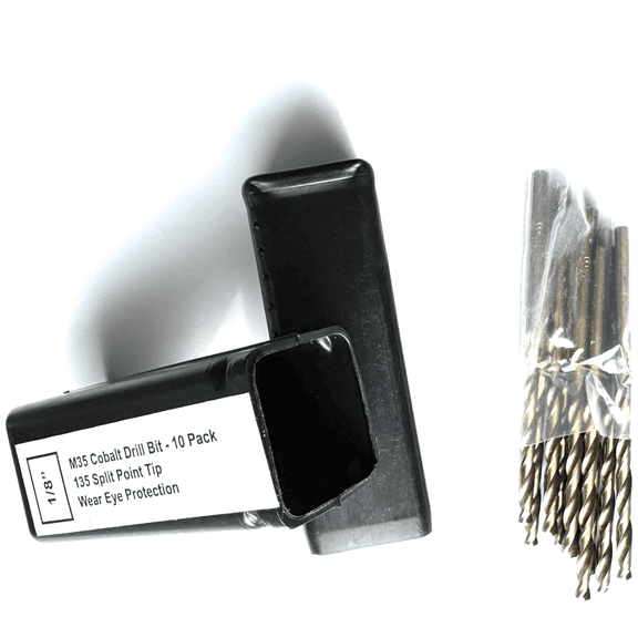RafKat 1/8 in. M35 Cobalt Jobber Length Drill Bits for Metal and Stainless Steel (10-Pack)