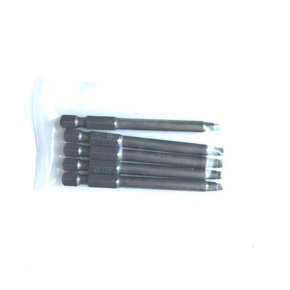 RafKat SQ2 Square (Robertson) Extended Power Bits, 3 in. Length, 1/4 in. Hex Shank, S2 Steel, Impact Rated (5-Pack)
