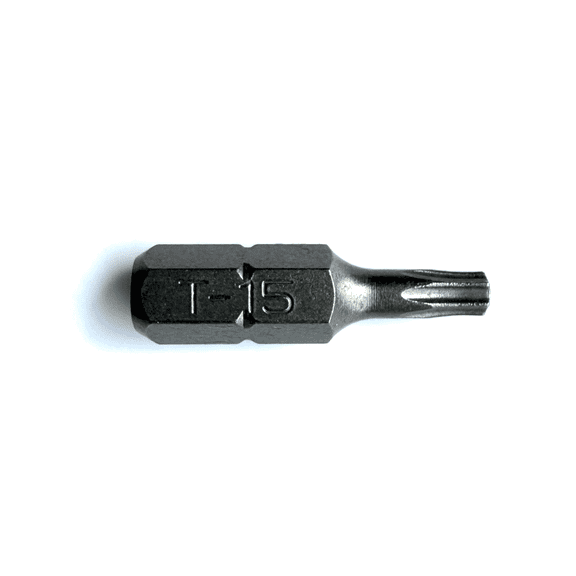 RafKat T15 Torx Insert Bits, 1 in. Length, 1/4 in. Hex Shank, S2 Steel, Impact Rated (15-Pack)