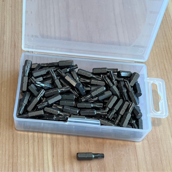RafKat T25 Torx Insert Bits, 1 in. Length, 1/4 in. Hex Shank, S2 Steel, Impact Rated (100-Pack)