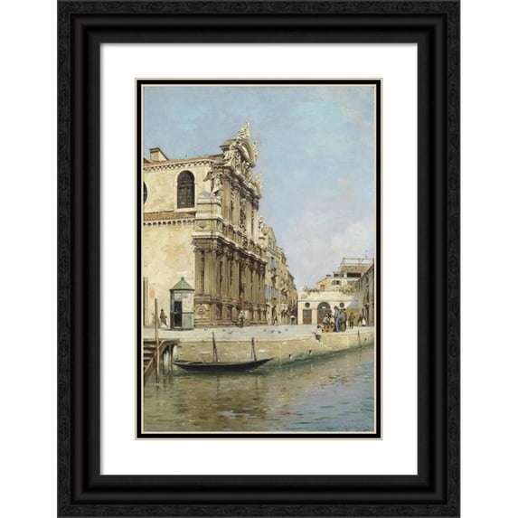 Rafael Senet y Perez 11x14 Black Ornate Wood Framed Double Matted Museum Art Print Titled: Santa Maria Del Giglio