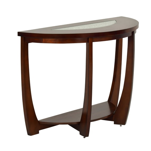 Steve Silver Rafael Traditional 45" Width Half Moon Console Table w/ Casters, Merlot Cherry