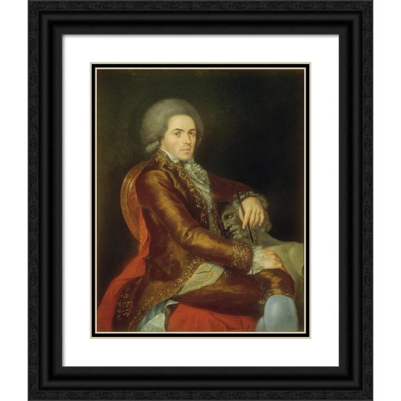 Rafael Ximeno y Planes 20x24 Black Ornate Framed Double Matted Museum Art Print Titled: Portrait of Manuel Tolsa