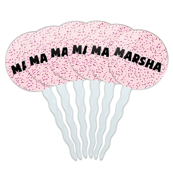 Charlena Cupcake Picks Toppers - Set of 6 - Pink Speckles