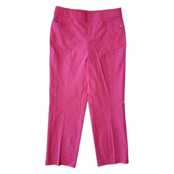 Rafaella Ladies High Stretch Fabric Pull-On Front Pockets Capri Pants (Carmine Rose, 16)