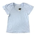 thumbnail image 1 of Rafaella Ladies Knit V-Neck Ruffled Short Sleeve Fashion Top (Windsurfer, XXL), 1 of 2