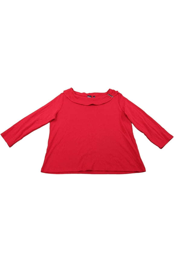 Ladies Size XX-Large 3/4 Sleeve Blouse, Ruby