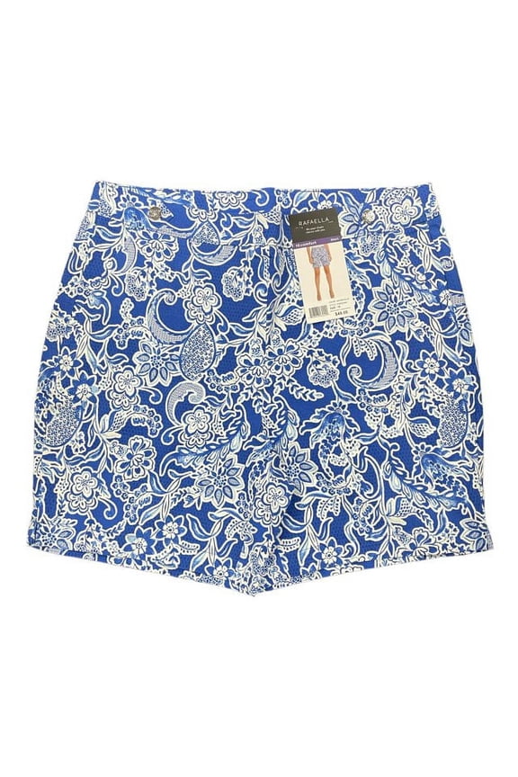 Ladies Stretch Fashion Button Comfort Bermuda Short (Amparo Blue, 18)