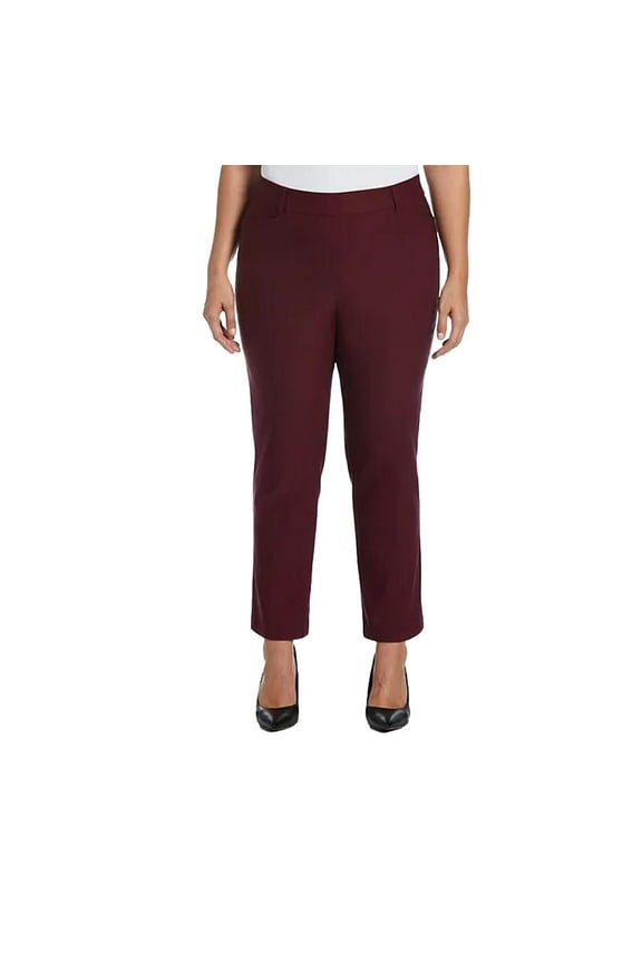 Pull-On Belt Loops Functional Pockets Stretch Ankle Pant (Windsor Wine, 18)
