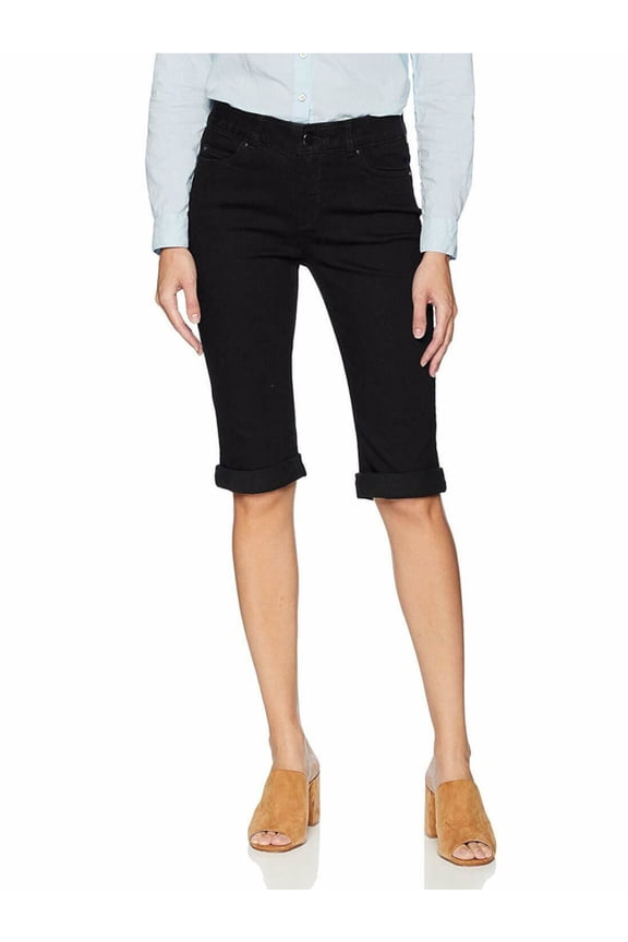 Weekend Denim Skimmer Shorts in Black, Size 14