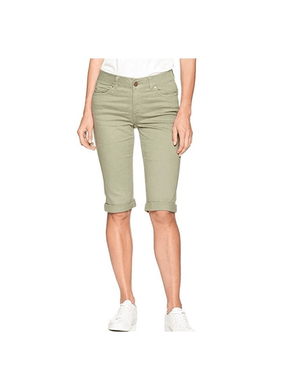 Weekend Denim Skimmer Shorts in PALE IVY, Size 12