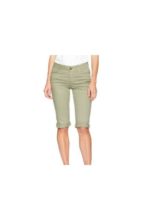 Women's Comfort Stretch Mid Rise Denim Skimmer Shorts, Slim Fit (Vetiver, 14)