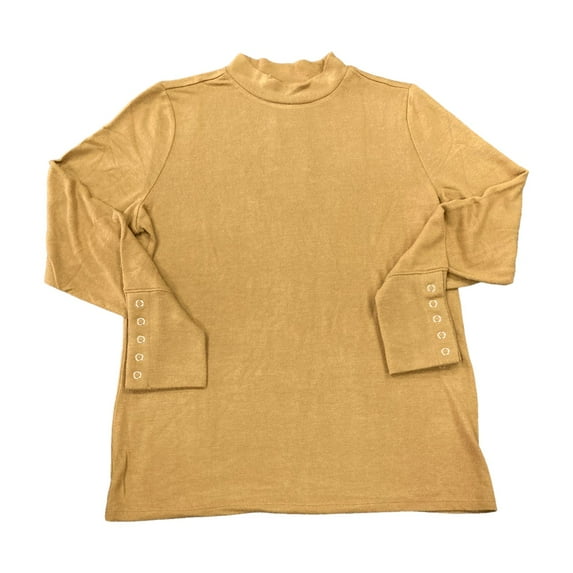 Rafaella Women's Long Sleeve Hacci Fashion Sweater Top (Golden Brown, S)