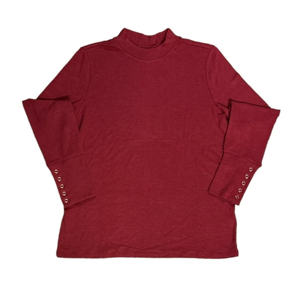 Rafaella Women's Long Sleeve Hacci Fashion Sweater Top (Rio Red, L)