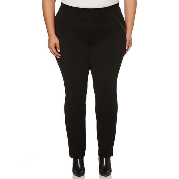 Rafaella Women's Plus Size Pull On Slim Leg Tech Ponte Pant