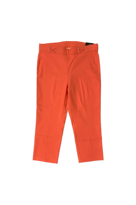 Women's Pull-On Split Seam Waistband Stretch Comfort Capri (Ember Glow, 6)