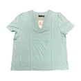 thumbnail image 1 of Rafaella Women's Soft 100% Cotton Jersey Short Sleeve V Neck Top (Atomizer, L), 1 of 3
