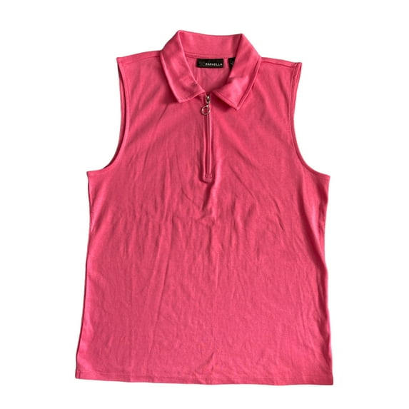 Rafaella Women's Soft Sleeveless Zipper Fashion Top (Carmine Rose, S)