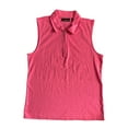 thumbnail image 1 of Rafaella Women's Soft Sleeveless Zipper Fashion Top (Carmine Rose, XS), 1 of 2