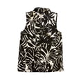 thumbnail image 1 of Rafaella Women's Soft Sleeveless Zipper Fashion Top (Pressed Palms Black, S), 1 of 2