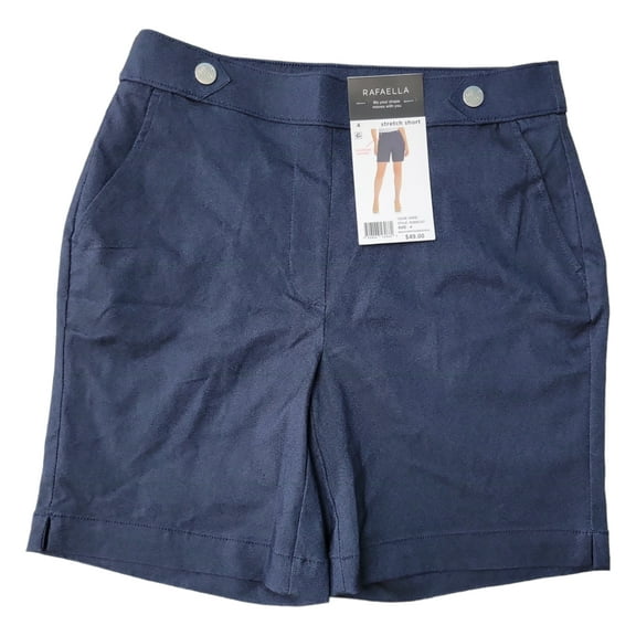 Rafaella Women's Stretch Comfort Waistband Bermuda Short (Rinse, 6)