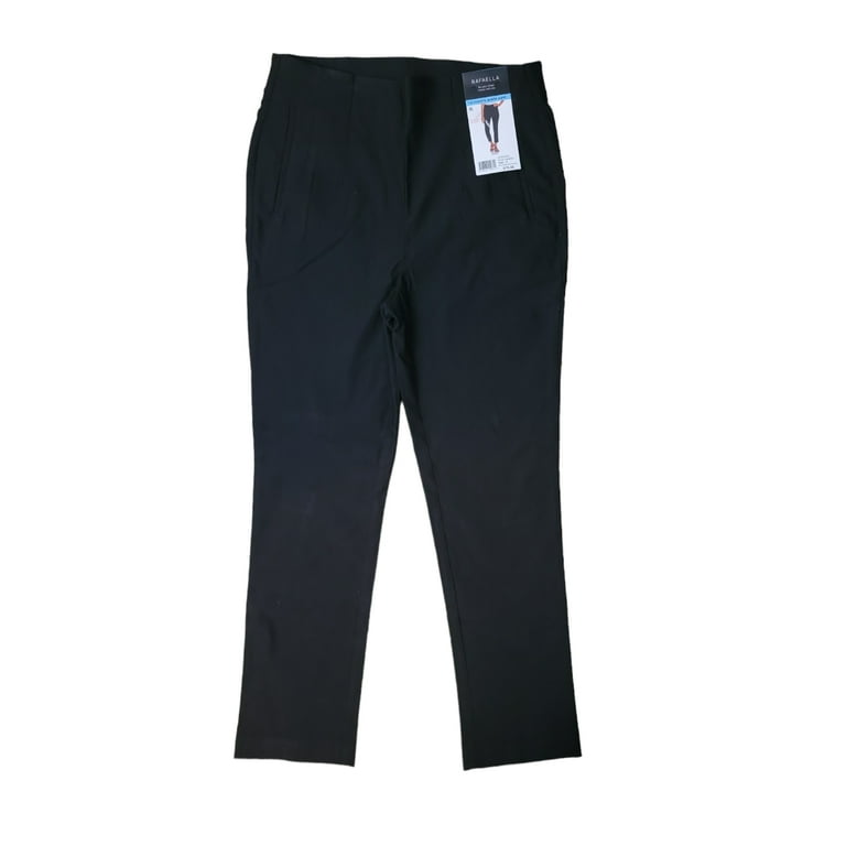 Rafaella Women's Stretch Pull On Elastic Waist Ankle Pant (Black