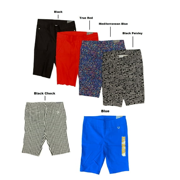 Rafaella Women's Supreme Stretch Pull On Comfort 11" Bermuda Shorts (True Red, 8)