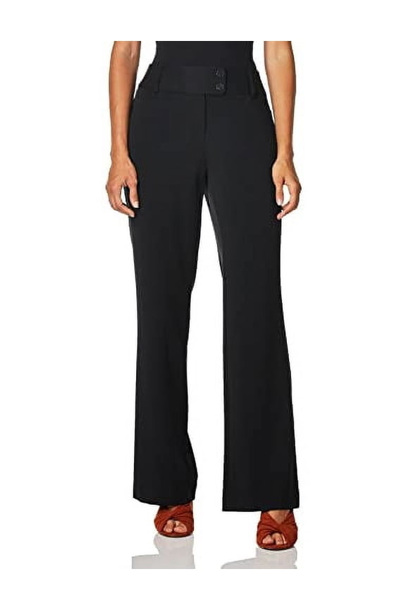 Womens Curvy Fit Gabardine Boot Leg Pants