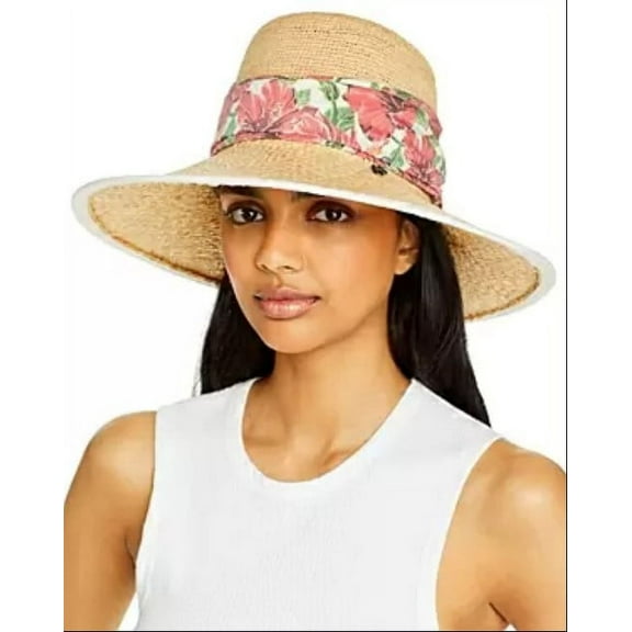 Rafaello Bettini Mixed Crochet Large Brim Rafia Hat