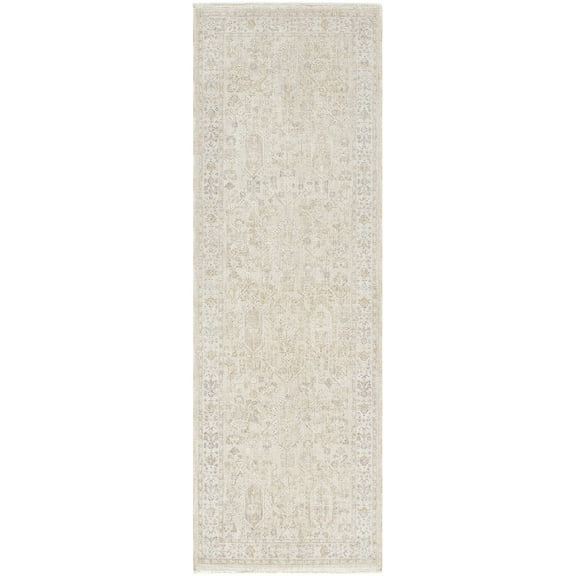 Rafee Traditional Area Rug - Ivory, Tan, Cream - 6'11" Round