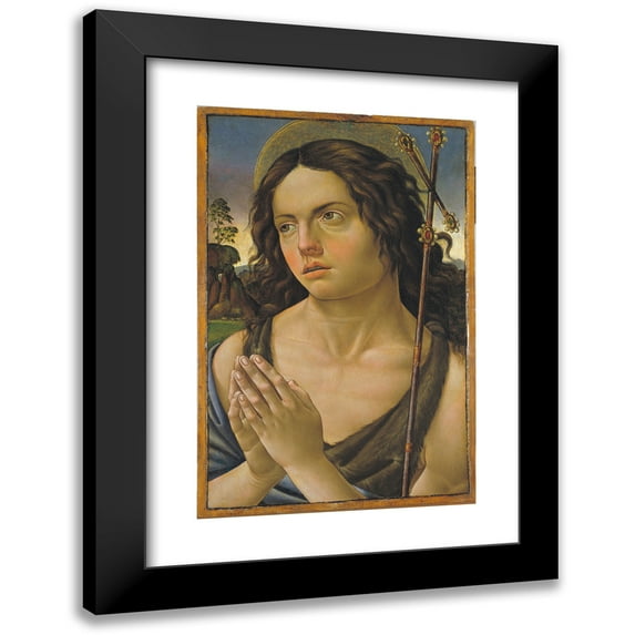 Raffaellino Del Garbo 11x14 Black Modern Framed Museum Art Print Titled - Saint John the Baptist (circa 1505)