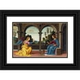 thumbnail image 1 of Raffaellino Del Garbo 24x17 Black Ornate Framed Double Matted Museum Art Print Titled: The Annunciation, 1 of 5