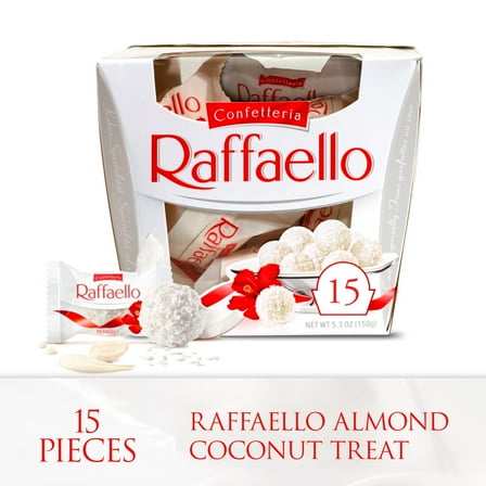 Raffaello Almond Coconut Candy, 15 Individually Wrapped Treats, Perfect for sharing, 5.3 oz