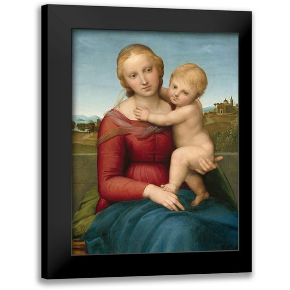 Raffaello 15x18 Black Modern Framed Museum Art Print Titled - The Small Cowper Madonna