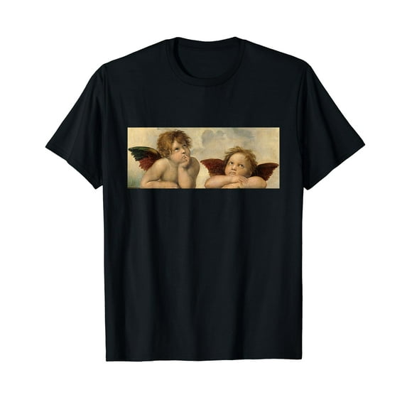 Raffaels Angel Sixtinian Madonna Renaissance Painting Art T-Shirt